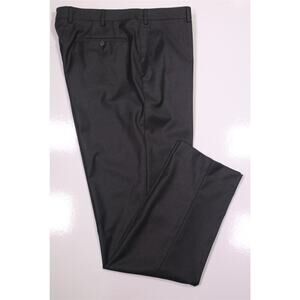 Frank Stella Solid Charcoal Gray Flat Front 130's Wool Dress Pants 38x33